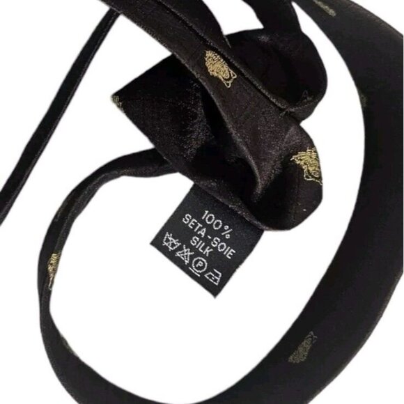 GIANNI VERSACE Men's Silk Tie LUXURY Burgundy Geometric Monogram Logo W:3.8" EUC - Picture 3 of 5